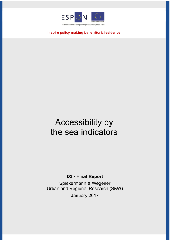 Kluge, L., Schwarze, B., Spiekermann, K. (2017): Accessibility by the sea indicators. Luxemburg: ESPON.