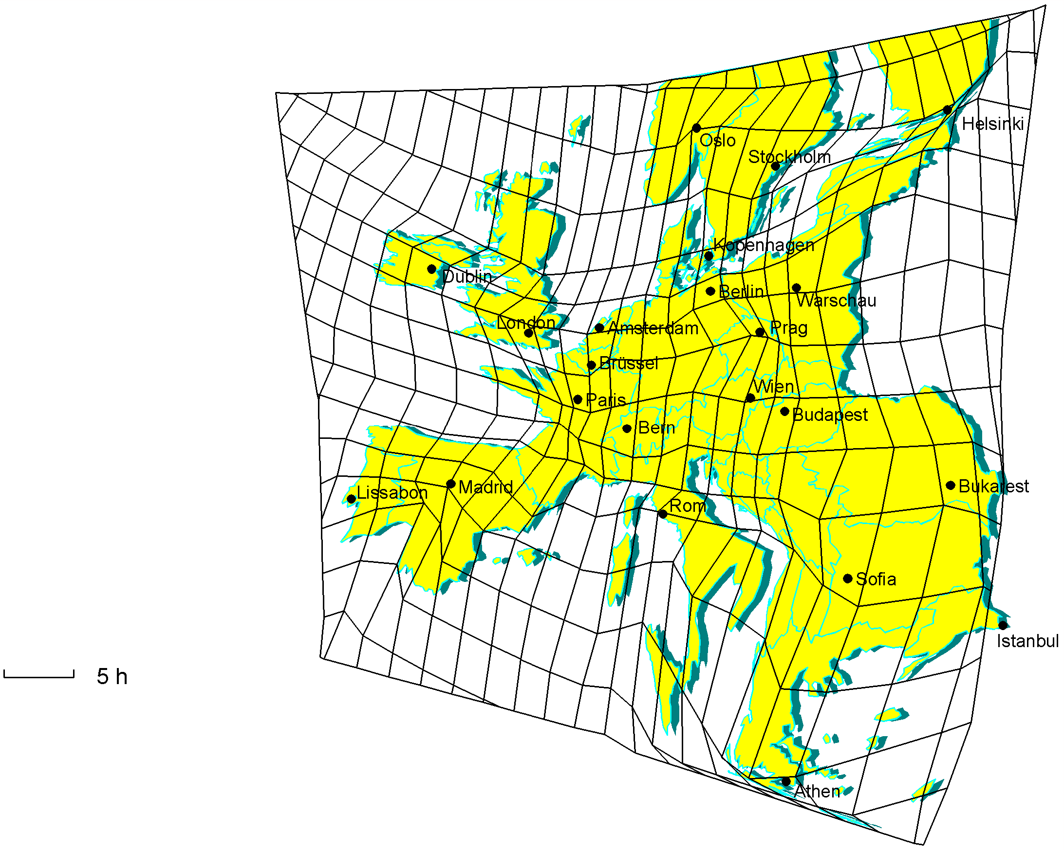 Railway travel times 1993